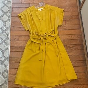 Monteau Mustard Belted Midi Dress